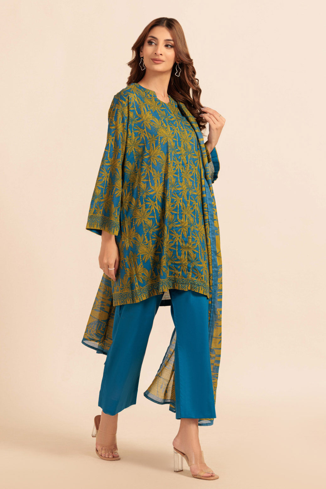Bonanza Satrangi | Blue Cambric 3 Piece (WS2243P12) -  Bonanza Satrangi Ready To Wear - Original Designer Dress - House of Maryam