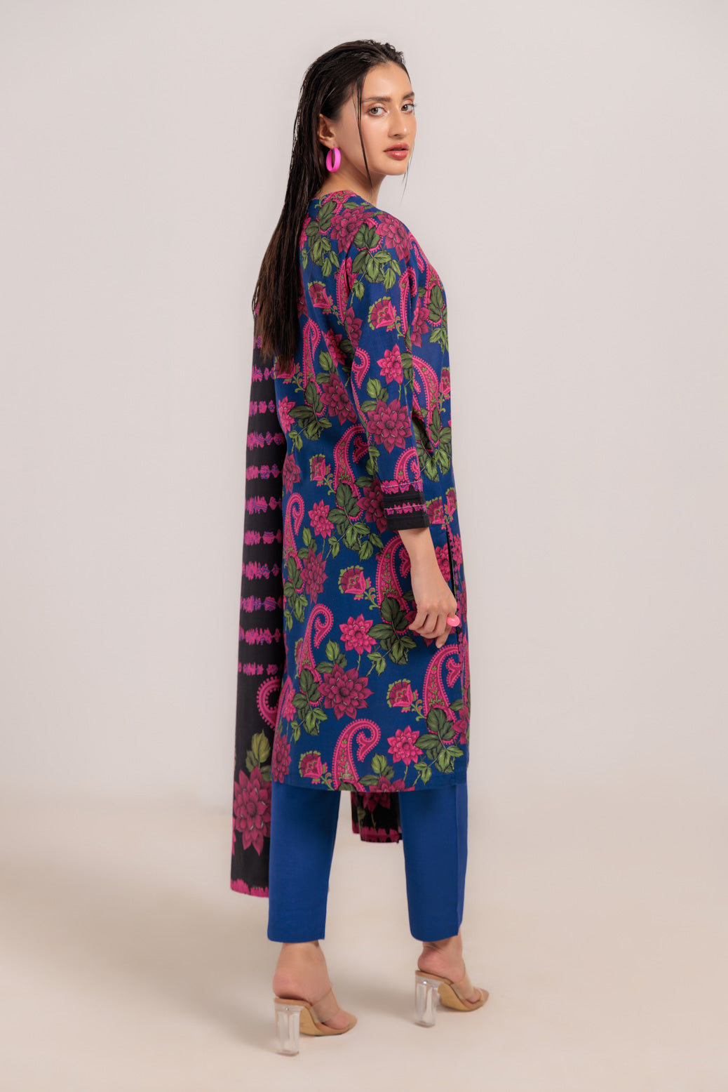 Bonanza Satrangi | R Blue Khaddar 3 Piece (WS2243P14) -  Bonanza Satrangi Ready To Wear - Original Designer Dress - House of Maryam
