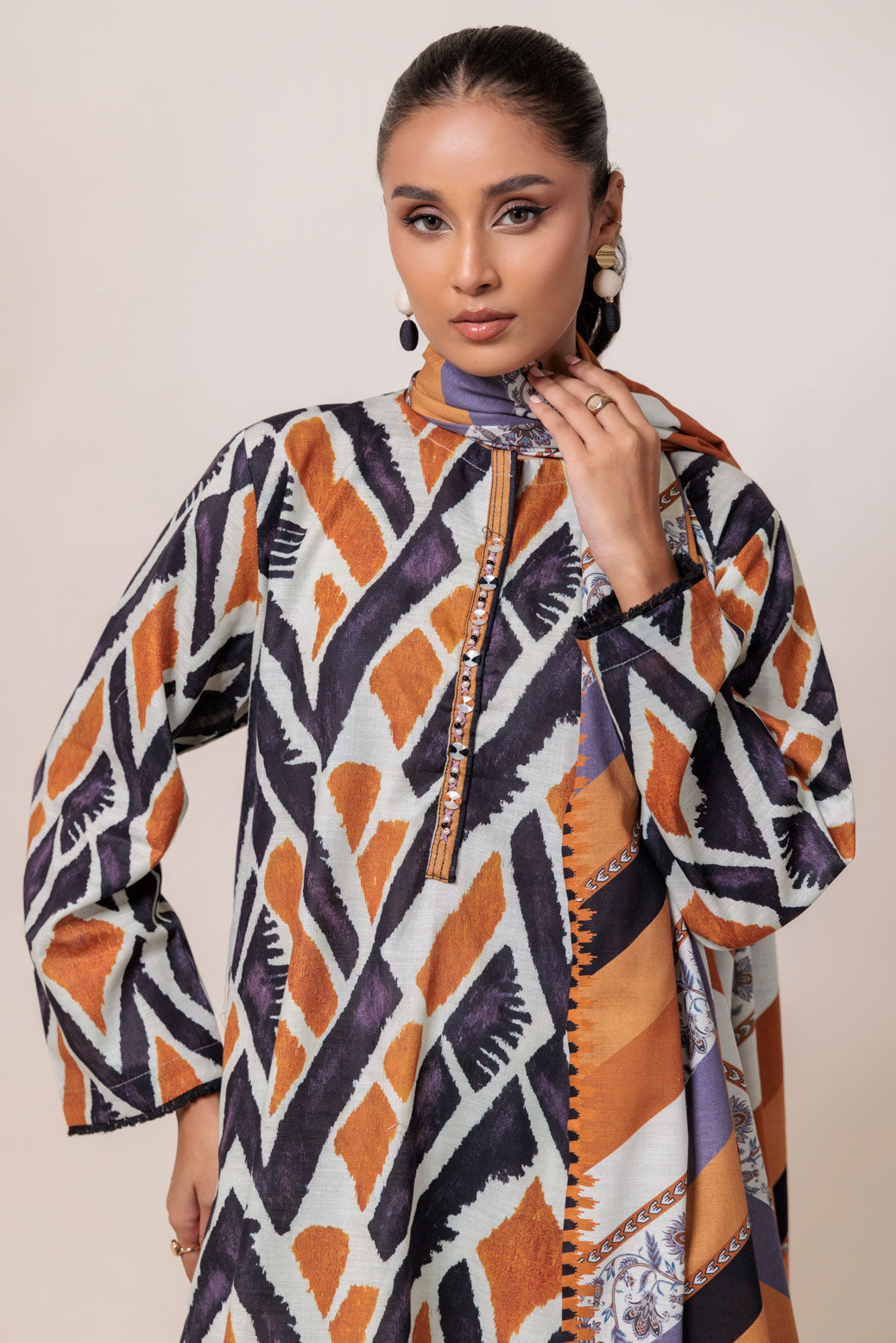 Bonanza Satrangi | O White Khaddar 3 Piece (WS2243P16) -  Bonanza Satrangi Ready To Wear - Original Designer Dress - House of Maryam