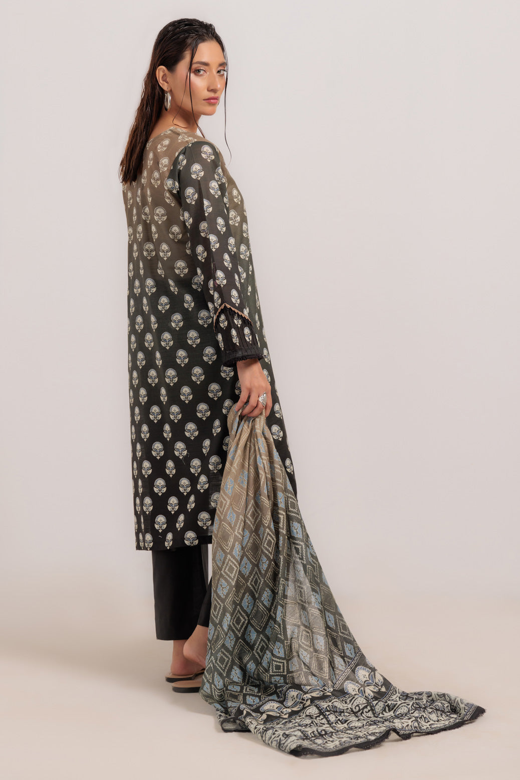 Bonanza Satrangi | Black Cambric 3 Piece (WS2243P17) -  Bonanza Satrangi Ready To Wear - Original Designer Dress - House of Maryam