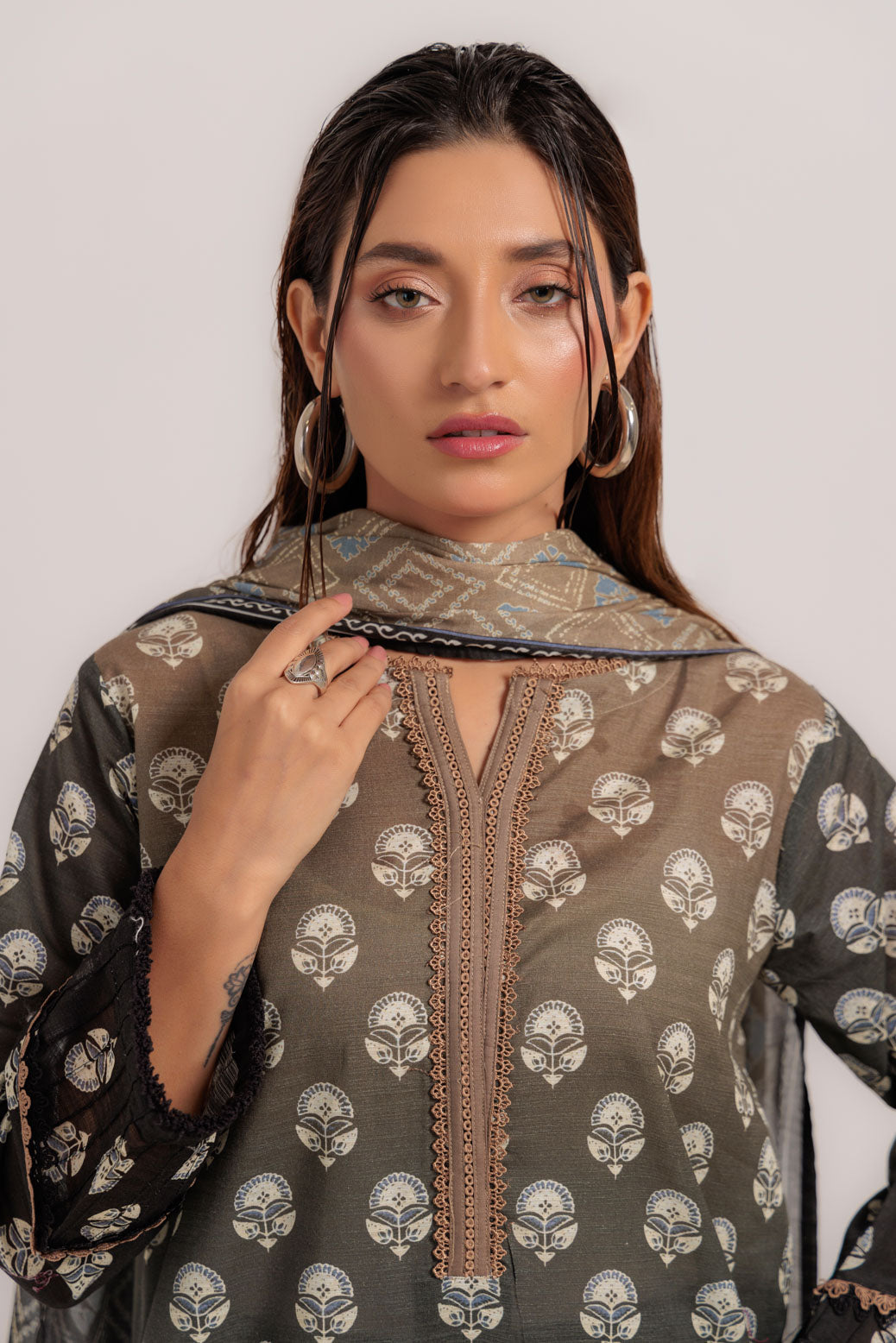 Bonanza Satrangi | Black Cambric 3 Piece (WS2243P17) -  Bonanza Satrangi Ready To Wear - Original Designer Dress - House of Maryam