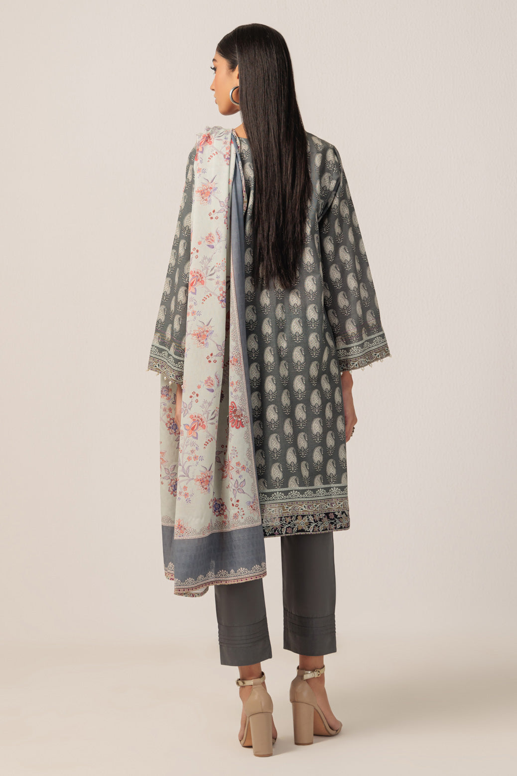 Bonanza Satrangi | Grey Khaddar 3 Piece (WS2243P22) -  Bonanza Satrangi Ready To Wear - Original Designer Dress - House of Maryam