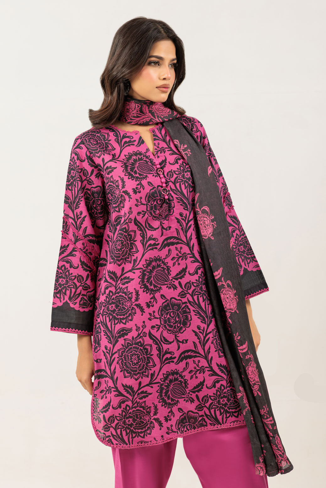 Bonanza Satrangi | Pink Khaddar 3 Piece (WS2243P25) -  Bonanza Satrangi Ready To Wear - Original Designer Dress - House of Maryam