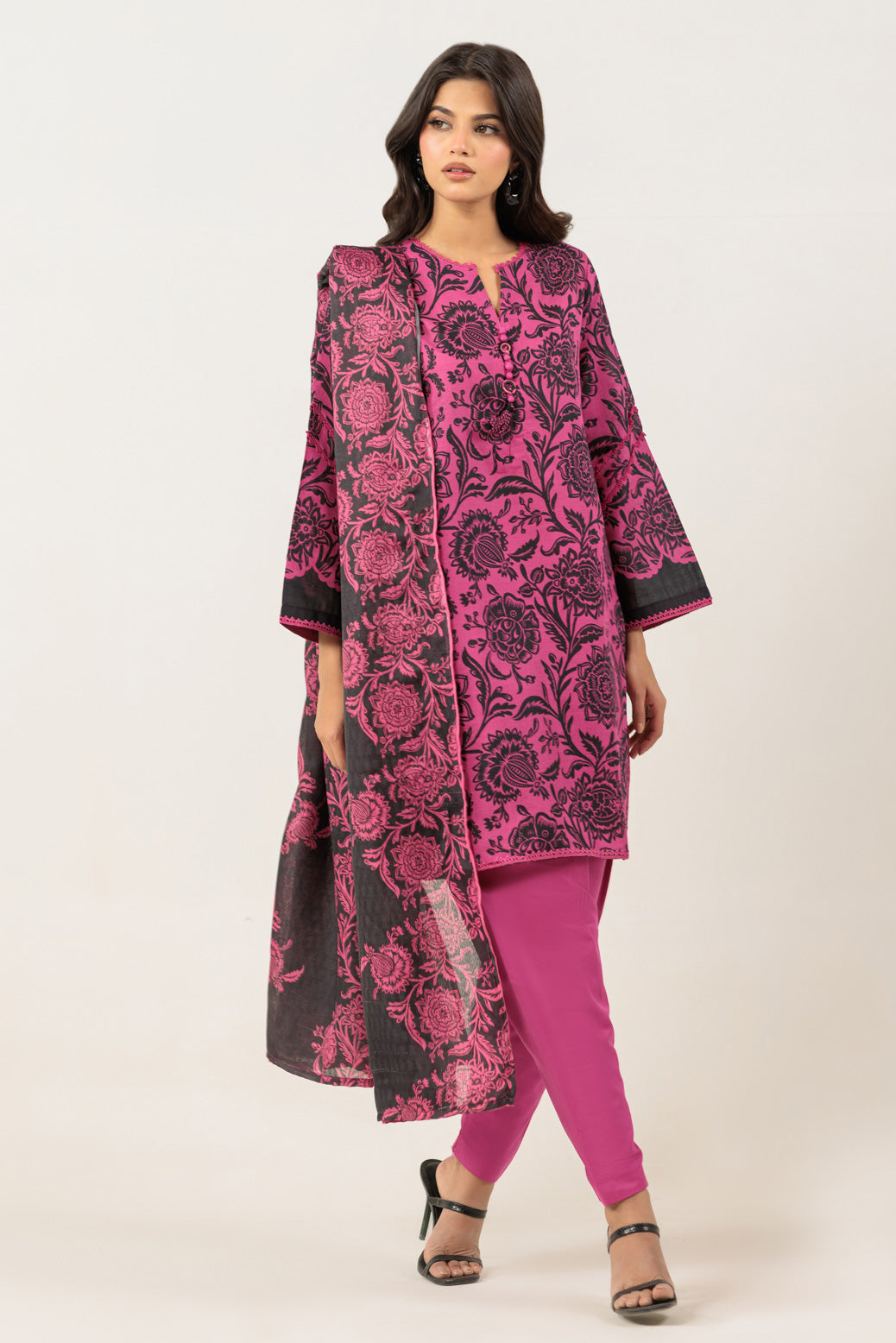Bonanza Satrangi | Pink Khaddar 3 Piece (WS2243P25) -  Bonanza Satrangi Ready To Wear - Original Designer Dress - House of Maryam