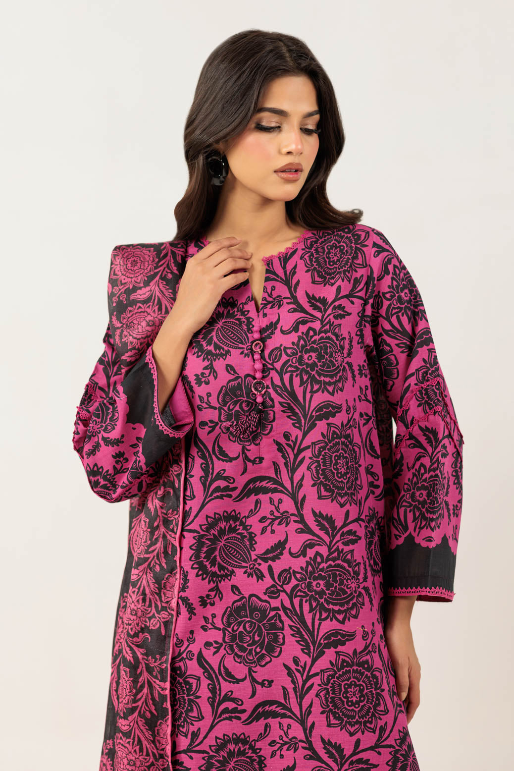 Bonanza Satrangi | Pink Khaddar 3 Piece (WS2243P25) -  Bonanza Satrangi Ready To Wear - Original Designer Dress - House of Maryam