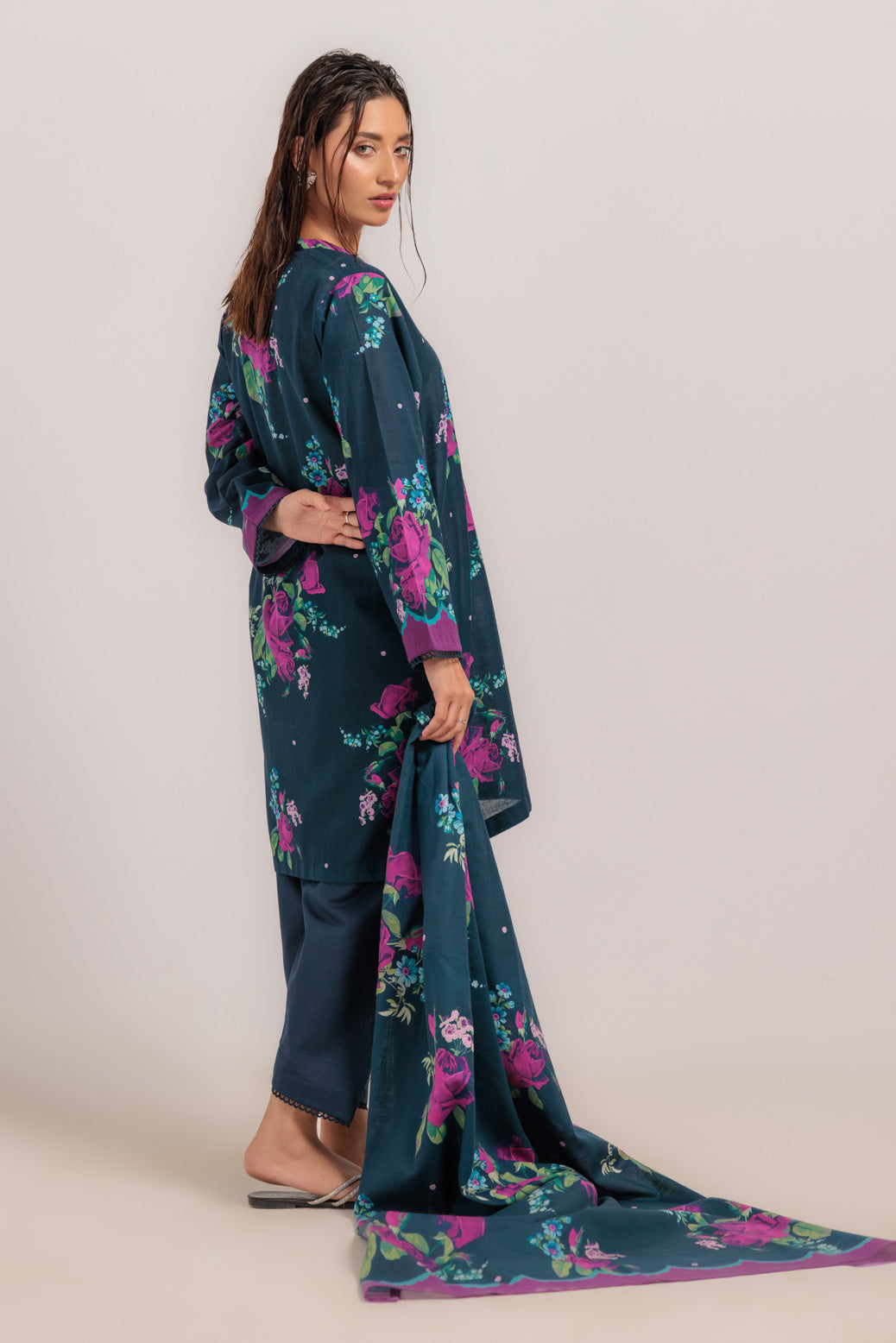 Bonanza Satrangi | D Blue Khaddar 3 Piece (WS2243P31) -  Bonanza Satrangi Ready To Wear - Original Designer Dress - House of Maryam