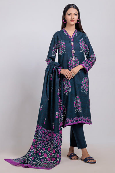 Bonanza Satrangi | N Blue Khaddar 3 Piece (WS2243P33) -  Bonanza Satrangi Ready To Wear - Original Designer Dress - House of Maryam