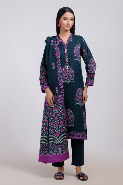 Bonanza Satrangi | N Blue Khaddar 3 Piece (WS2243P33) -  Bonanza Satrangi Ready To Wear - Original Designer Dress - House of Maryam