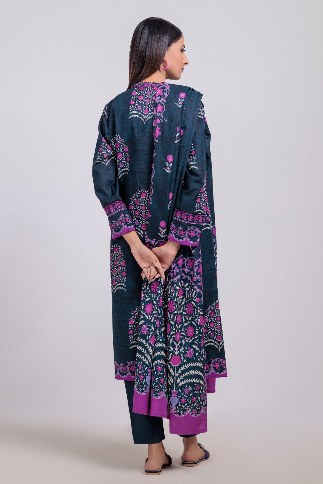 Bonanza Satrangi | N Blue Khaddar 3 Piece (WS2243P33) -  Bonanza Satrangi Ready To Wear - Original Designer Dress - House of Maryam