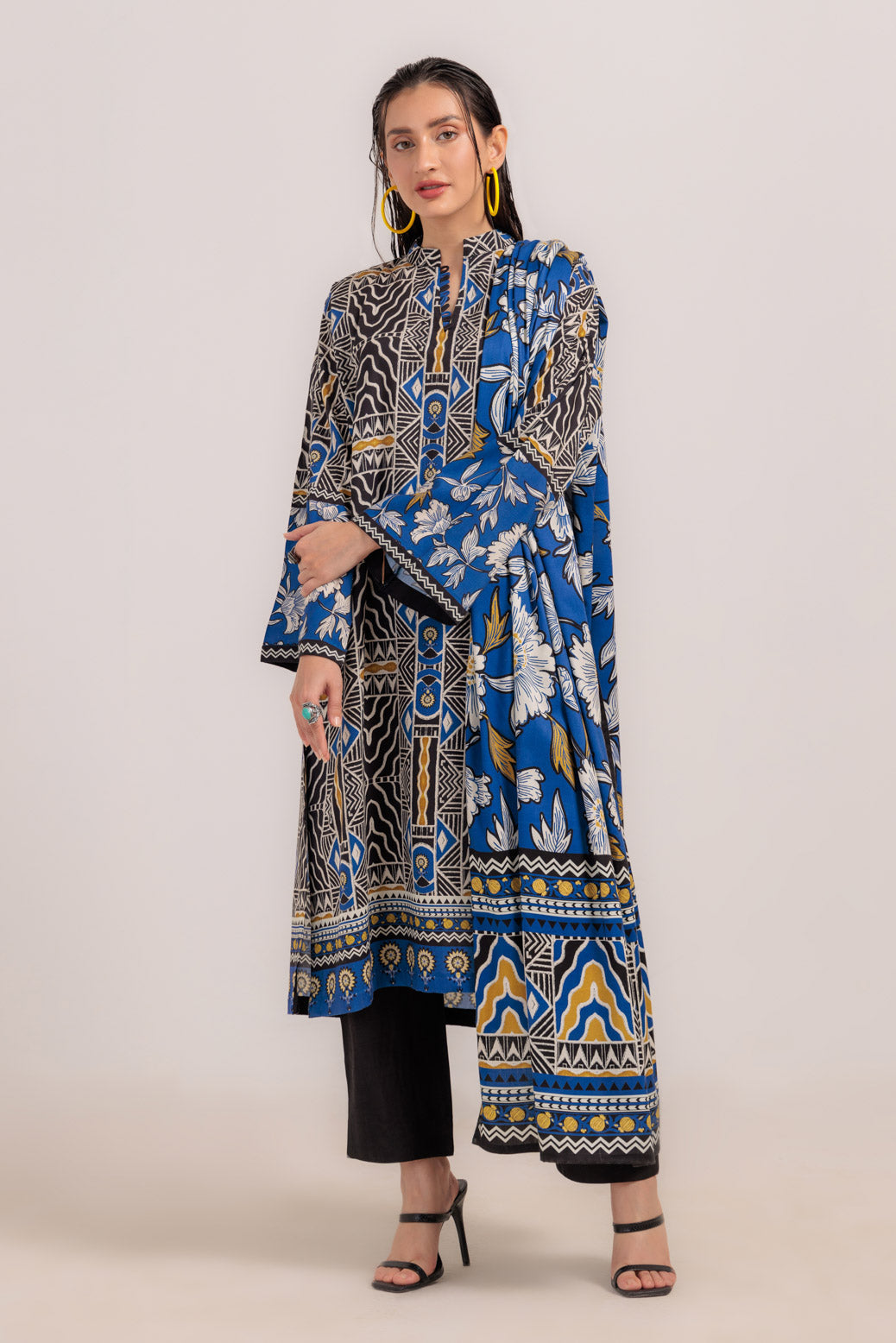 Bonanza Satrangi | Black Viscose 3 Piece (WS2243P35) -  Bonanza Satrangi Ready To Wear - Original Designer Dress - House of Maryam
