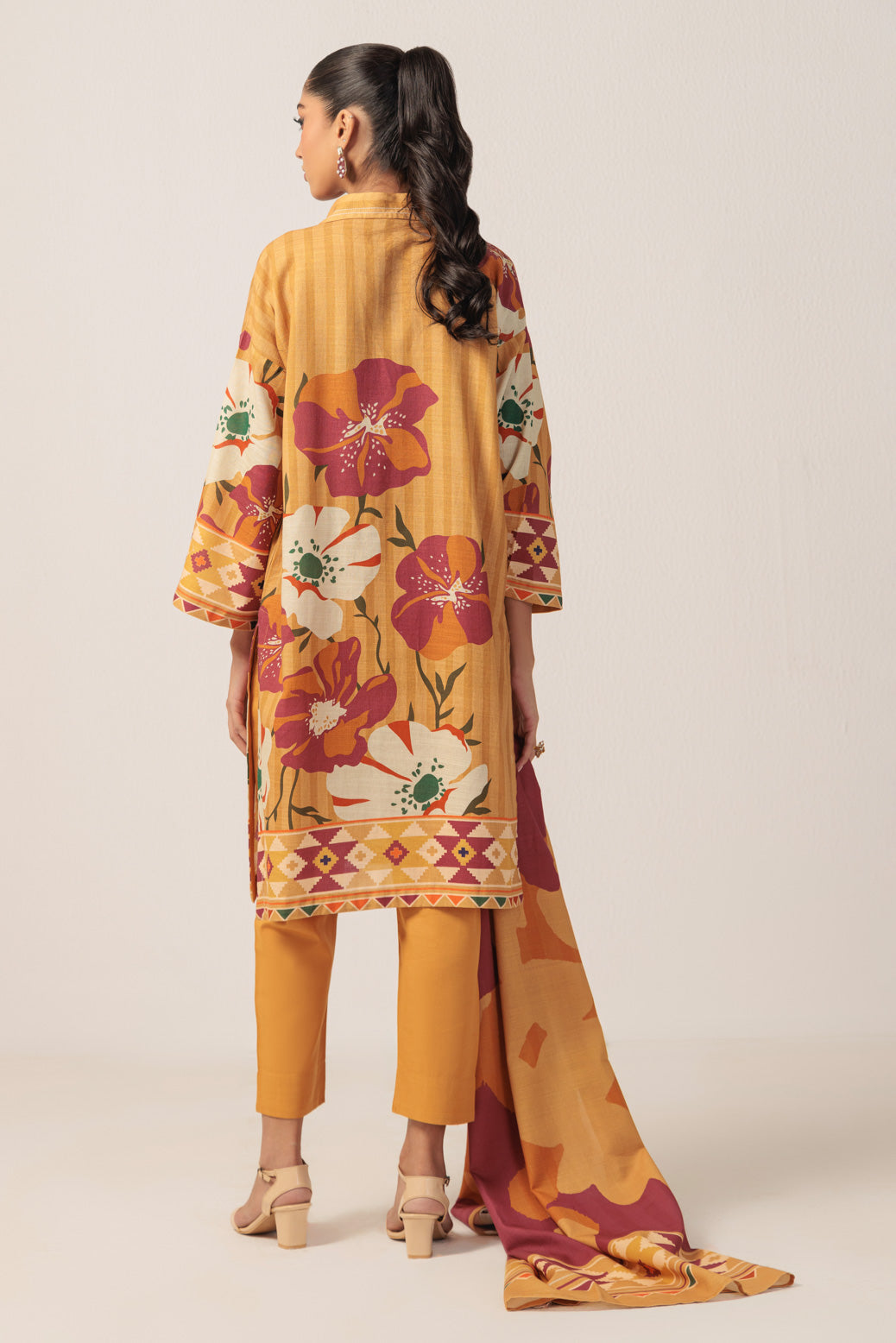 Bonanza Satrangi | Yellow Khaddar 3 Piece (WS2243P43) -  Bonanza Satrangi Ready To Wear - Original Designer Dress - House of Maryam