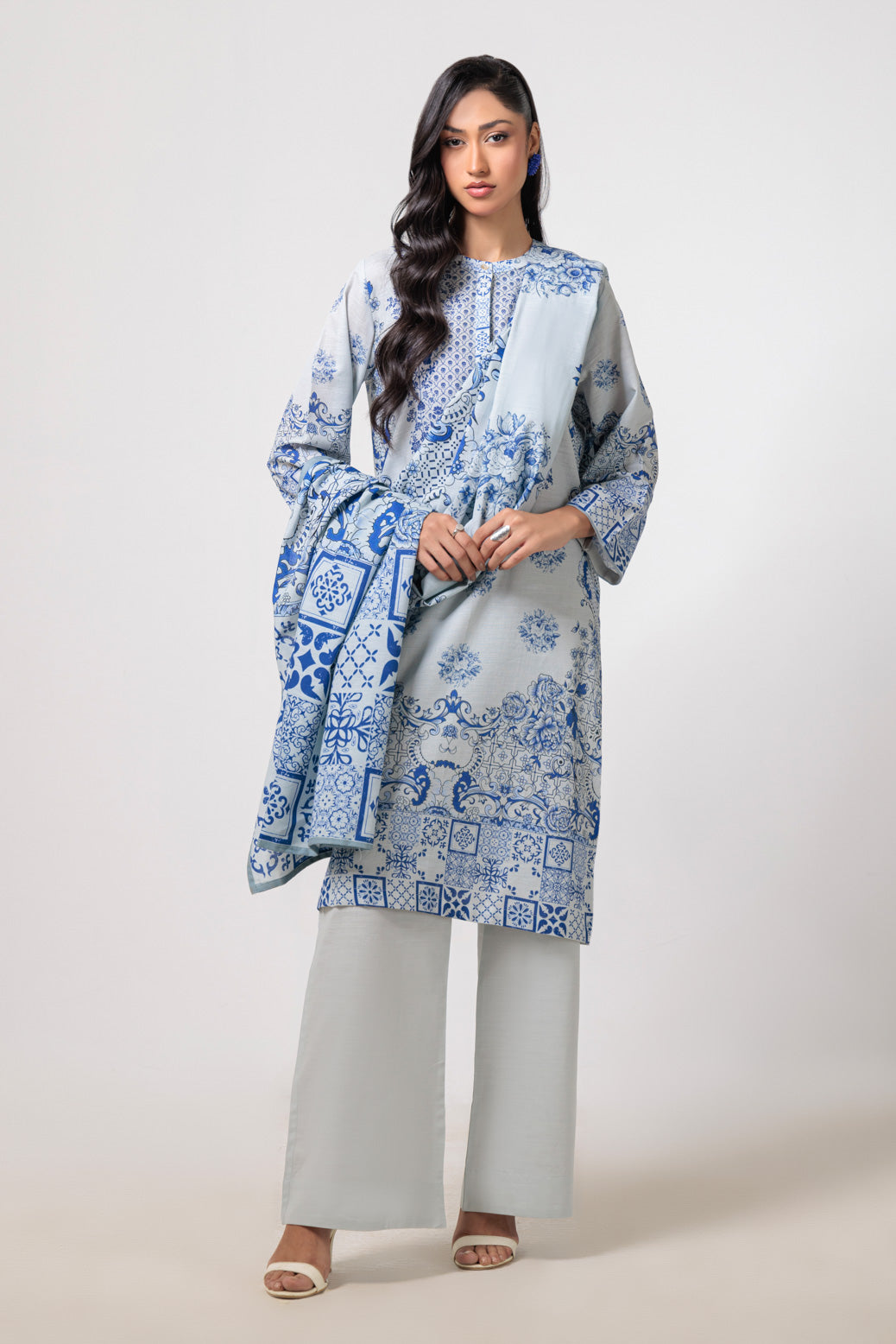 Bonanza Satrangi | White Khaddar 3 Piece (WS2243P45) -  Bonanza Satrangi Ready To Wear - Original Designer Dress - House of Maryam