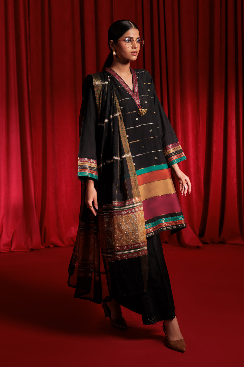 Bonanza Satrangi | Black Yarn 3 Piece (WS5243P01) -  Bonanza Satrangi Ready To Wear - Original Designer Dress - House of Maryam