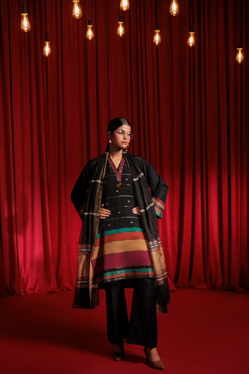 Bonanza Satrangi | Black Yarn 3 Piece (WS5243P01) -  Bonanza Satrangi Ready To Wear - Original Designer Dress - House of Maryam