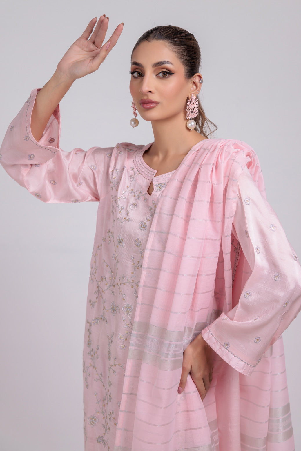 Bonanza Satrangi | Pink Silk 3 Piece (WS5243P08) -  Bonanza Satrangi Ready To Wear - Original Designer Dress - House of Maryam