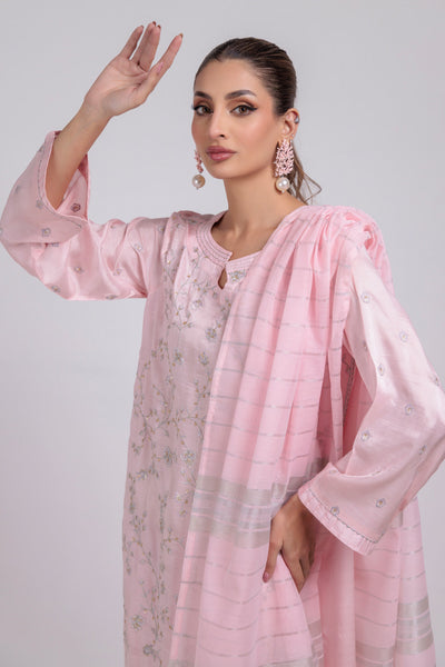 Bonanza Satrangi | Pink Silk 3 Piece (WS5243P08) -  Bonanza Satrangi Ready To Wear - Original Designer Dress - House of Maryam