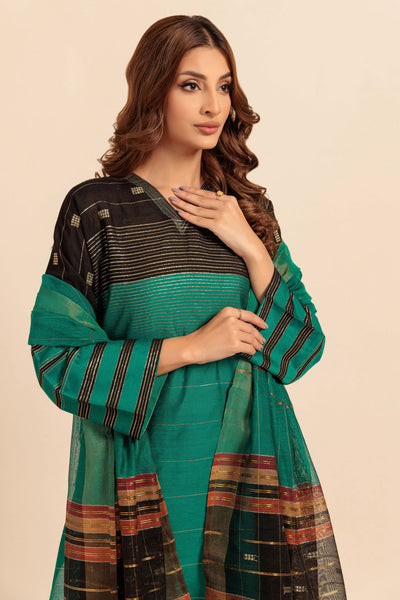 Bonanza Satrangi | Green Khaddi 3 Piece (WS5243P12) -  Bonanza Satrangi Ready To Wear - Original Designer Dress - House of Maryam