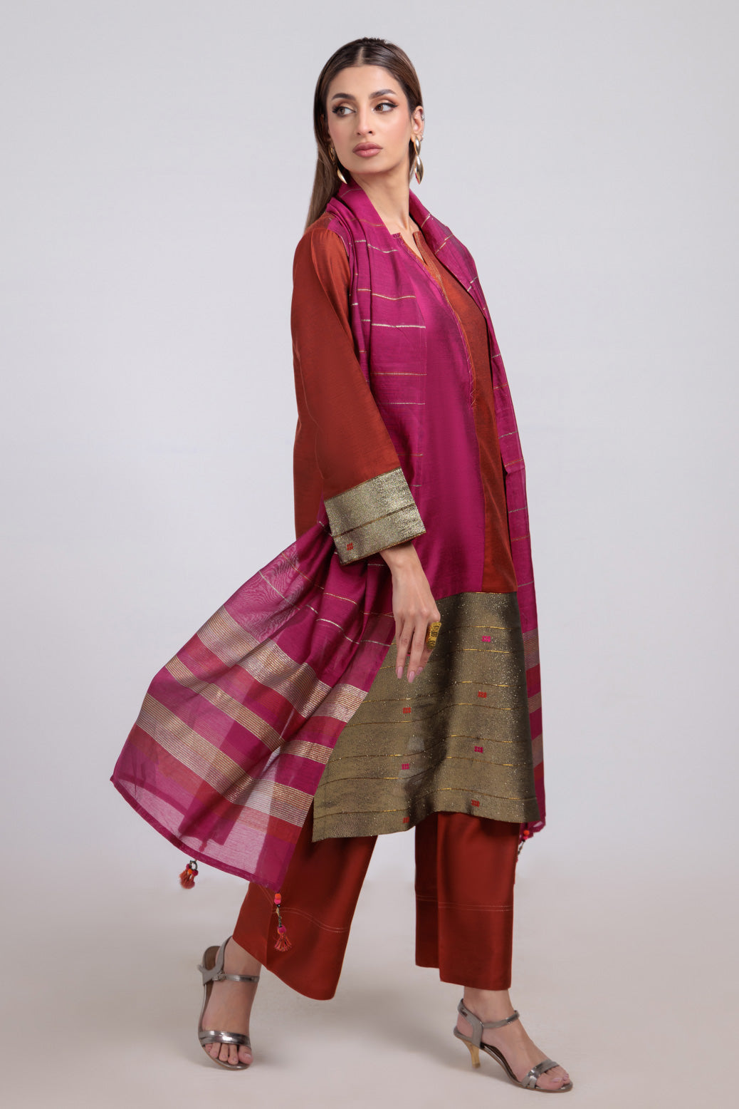 Bonanza Satrangi | Rust Yarn 3 Piece (WS5243P15) -  Bonanza Satrangi Ready To Wear - Original Designer Dress - House of Maryam