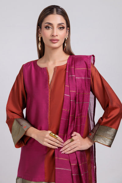 Bonanza Satrangi | Rust Yarn 3 Piece (WS5243P15) -  Bonanza Satrangi Ready To Wear - Original Designer Dress - House of Maryam