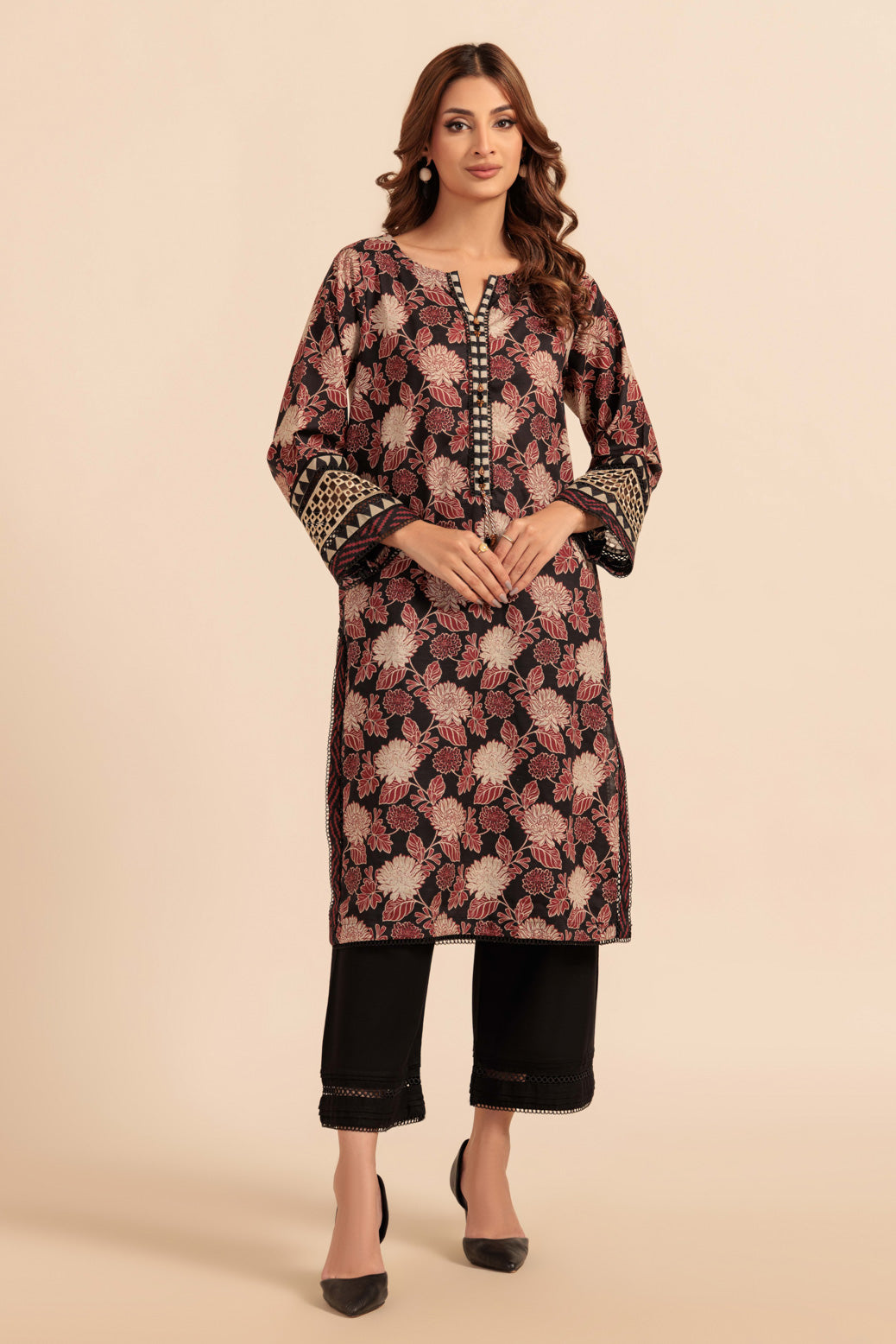 Bonanza Satrangi | Black Khaddar 2 Piece (WS6242P01) -  Bonanza Satrangi Ready To Wear - Original Designer Dress - House of Maryam