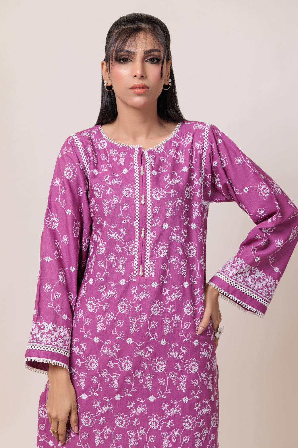 Bonanza Satrangi | D Pink Khaddar 2 Piece (WS6242P06) -  Bonanza Satrangi Ready To Wear - Original Designer Dress - House of Maryam