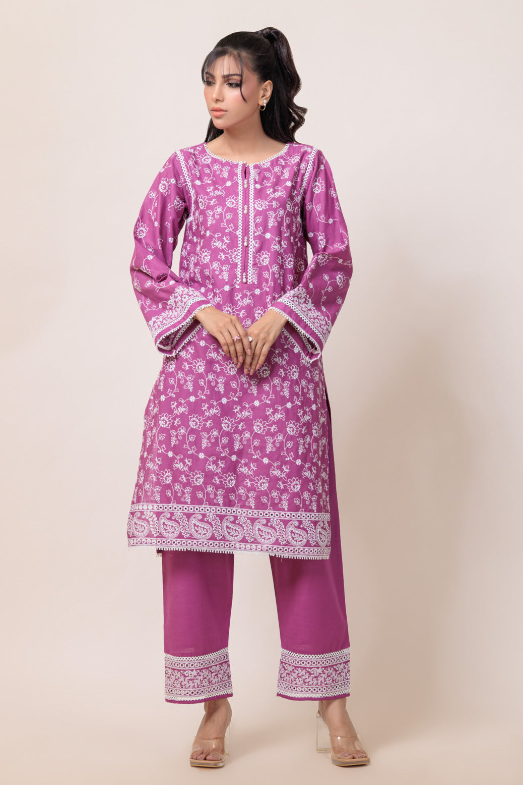 Bonanza Satrangi | D Pink Khaddar 2 Piece (WS6242P06) -  Bonanza Satrangi Ready To Wear - Original Designer Dress - House of Maryam