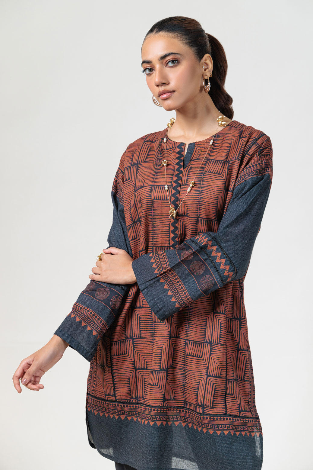 Bonanza Satrangi | Brown Khaddar 2 Piece (WS6242P07) -  Bonanza Satrangi Ready To Wear - Original Designer Dress - House of Maryam
