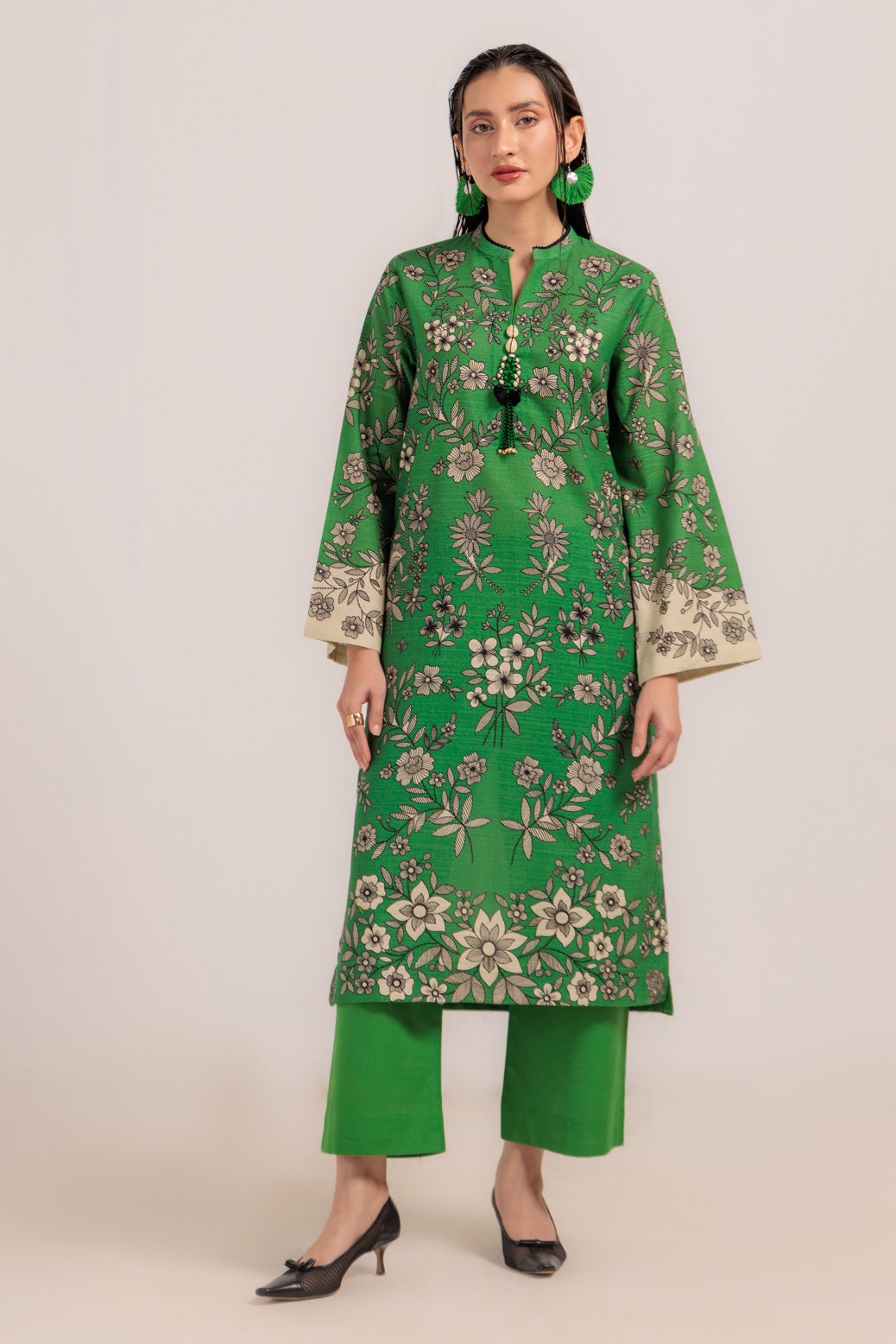 Bonanza Satrangi | Green Khaddar 2 Piece (WS6242P11) -  Bonanza Satrangi Ready To Wear - Original Designer Dress - House of Maryam