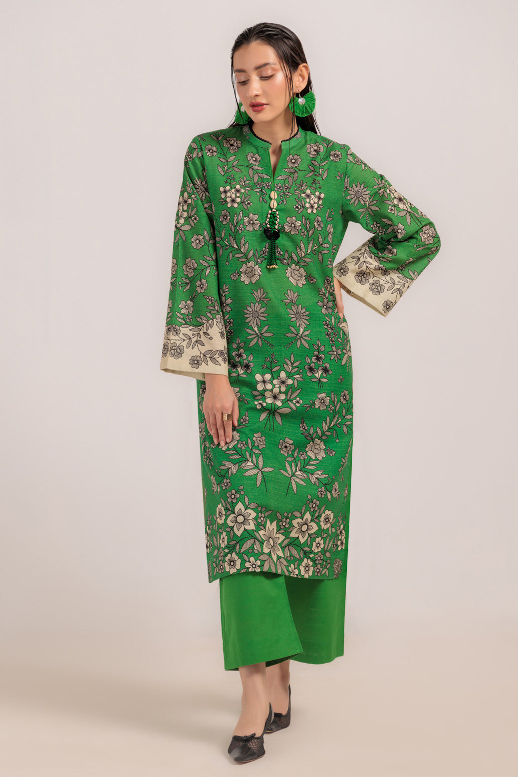 Bonanza Satrangi | Green Khaddar 2 Piece (WS6242P11) -  Bonanza Satrangi Ready To Wear - Original Designer Dress - House of Maryam