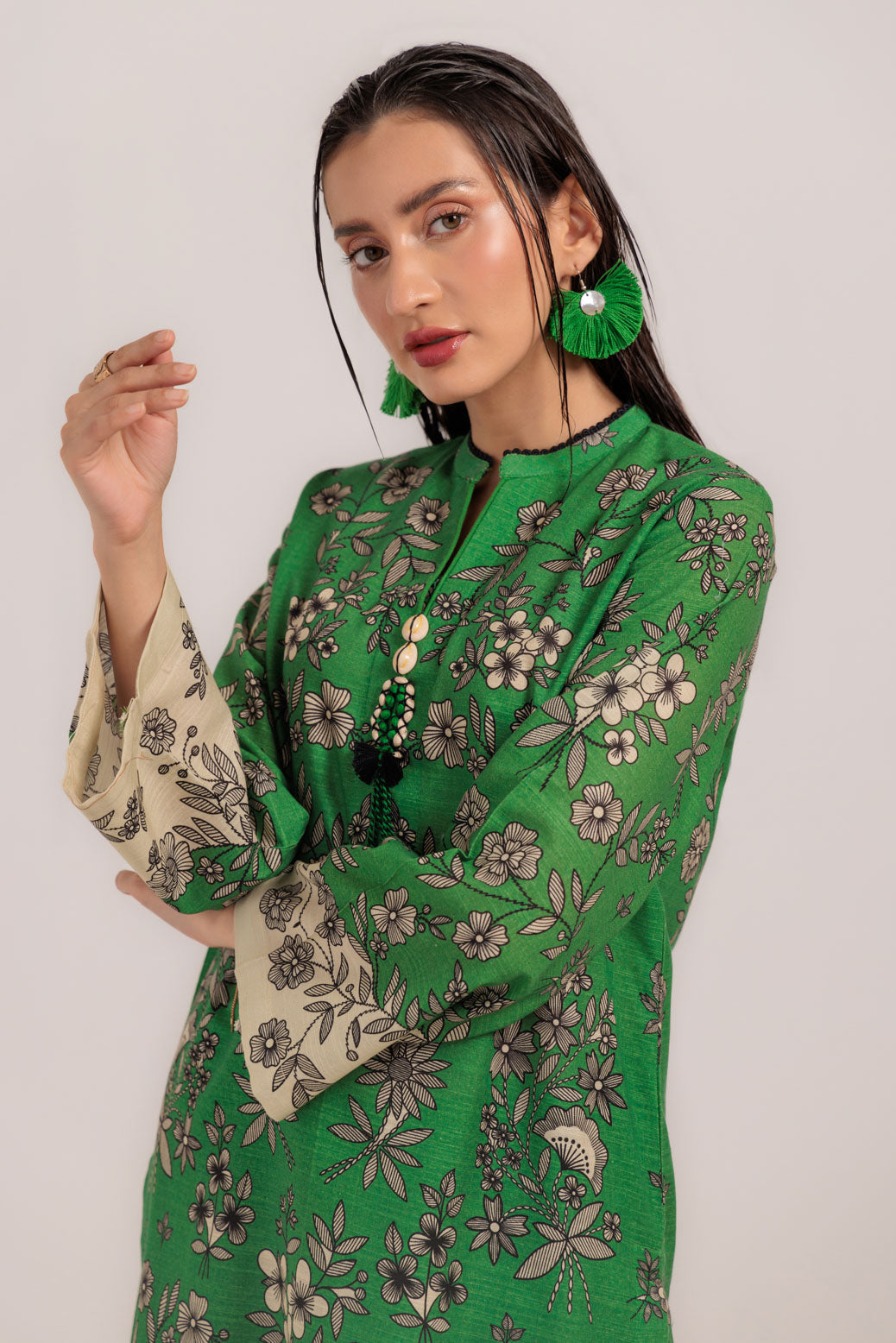 Bonanza Satrangi | Green Khaddar 2 Piece (WS6242P11) -  Bonanza Satrangi Ready To Wear - Original Designer Dress - House of Maryam