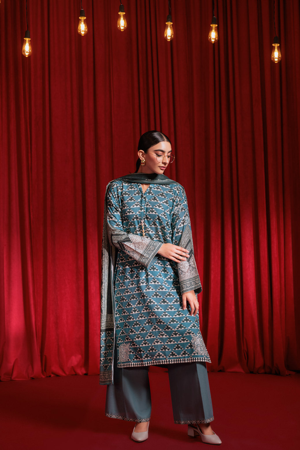 Bonanza Satrangi | Teal Cotton Double 3 Piece (WS6243P05) -  Bonanza Satrangi Ready To Wear - Original Designer Dress - House of Maryam