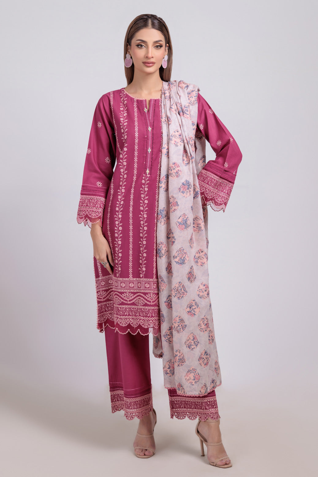 Bonanza Satrangi | Maroon Khaddar 3 Piece (WS6243P20) -  Bonanza Satrangi Ready To Wear - Original Designer Dress - House of Maryam
