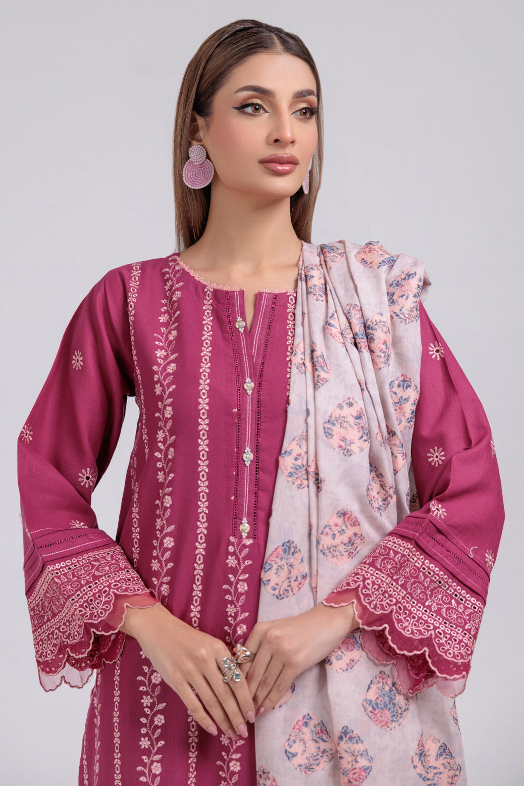 Bonanza Satrangi | Maroon Khaddar 3 Piece (WS6243P20) -  Bonanza Satrangi Ready To Wear - Original Designer Dress - House of Maryam