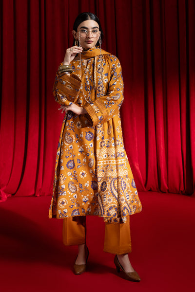 Bonanza Satrangi | Mustard Cambric 3 Piece (WS6243P22) -  Bonanza Satrangi Ready To Wear - Original Designer Dress - House of Maryam