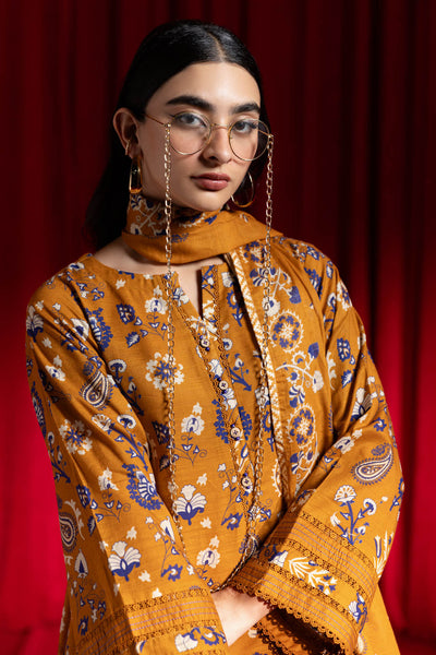 Bonanza Satrangi | Mustard Cambric 3 Piece (WS6243P22) -  Bonanza Satrangi Ready To Wear - Original Designer Dress - House of Maryam