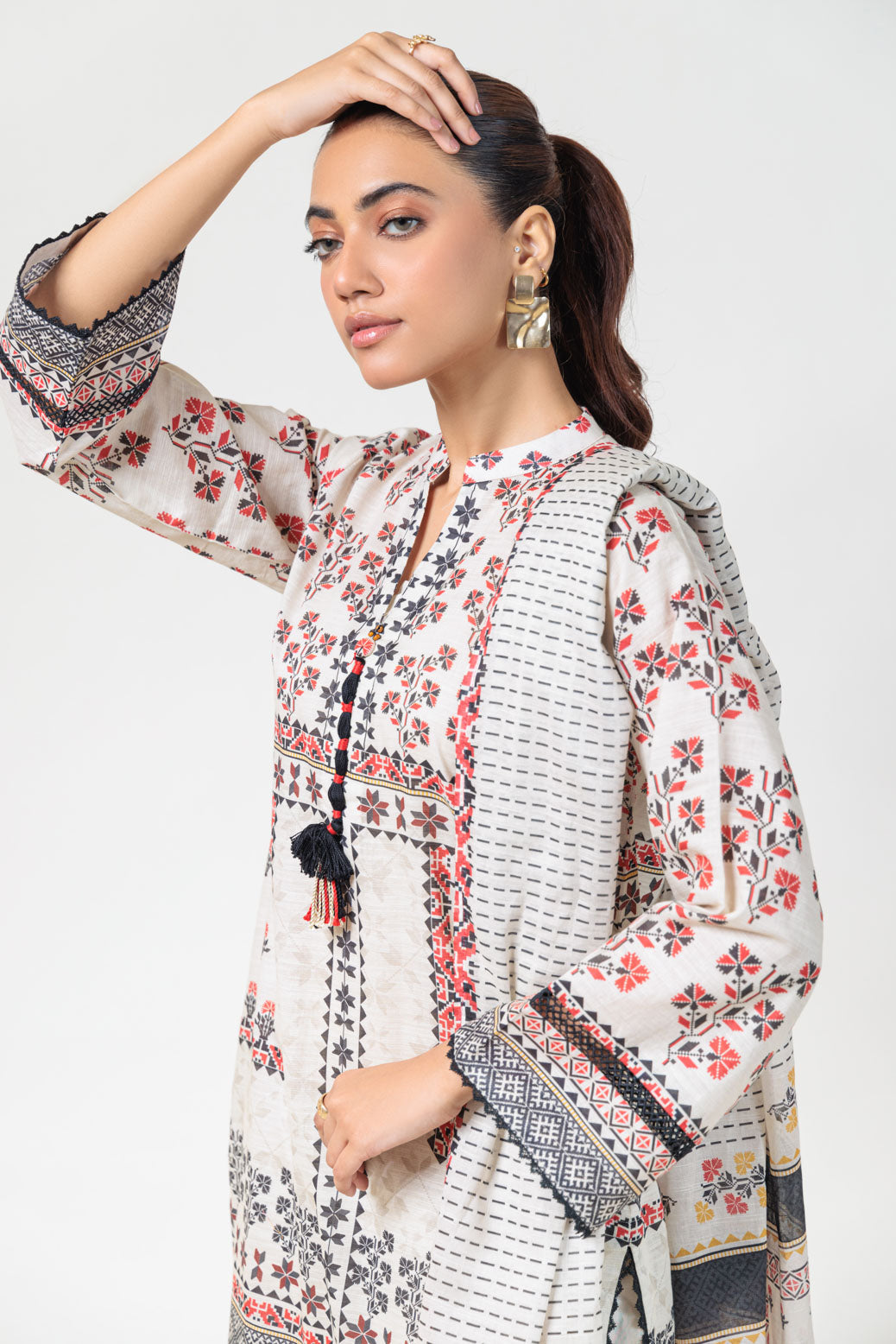 Bonanza Satrangi | Beige Cambric 3 Piece (WS6243P25) -  Bonanza Satrangi Ready To Wear - Original Designer Dress - House of Maryam