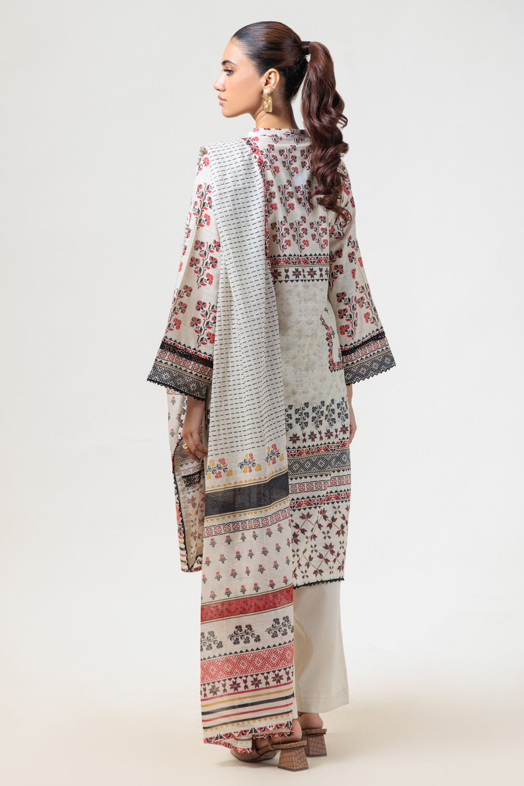 Bonanza Satrangi | Beige Cambric 3 Piece (WS6243P25) -  Bonanza Satrangi Ready To Wear - Original Designer Dress - House of Maryam