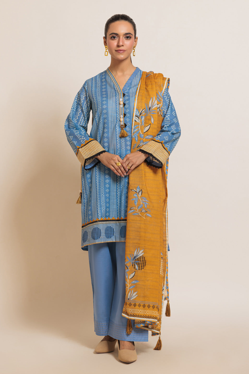 Bonanza Satrangi | Blue Cambric 3 Piece (WS6243P28) -  Bonanza Satrangi Ready To Wear - Original Designer Dress - House of Maryam