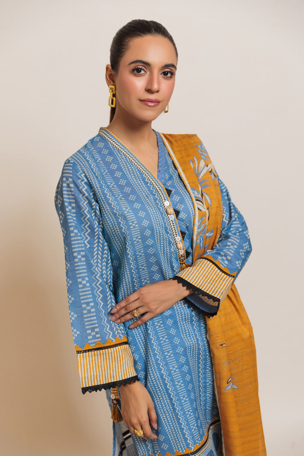 Bonanza Satrangi | Blue Cambric 3 Piece (WS6243P28) -  Bonanza Satrangi Ready To Wear - Original Designer Dress - House of Maryam