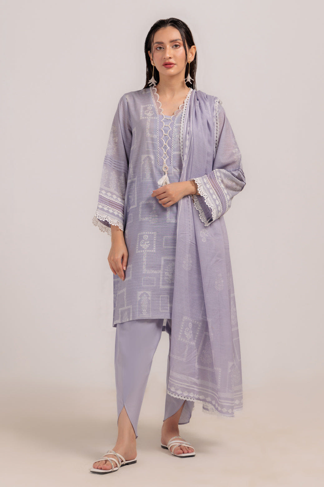Bonanza Satrangi | Purple Cambric 3 Piece (WS6243P33) -  Bonanza Satrangi Ready To Wear - Original Designer Dress - House of Maryam