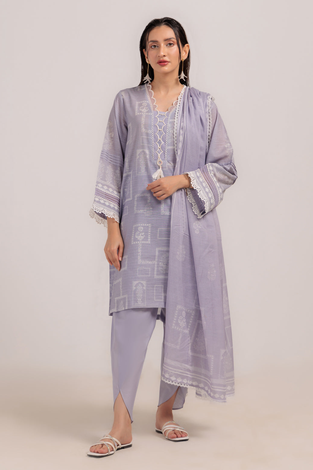 Bonanza Satrangi | Purple Cambric 3 Piece (WS6243P33) -  Bonanza Satrangi Ready To Wear - Original Designer Dress - House of Maryam