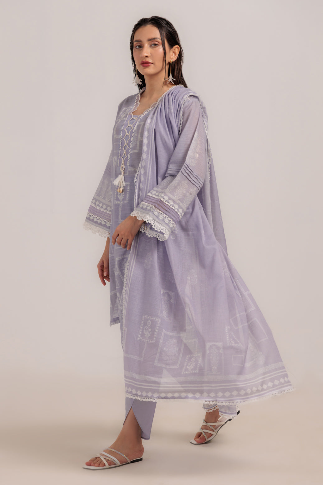 Bonanza Satrangi | Purple Cambric 3 Piece (WS6243P33) -  Bonanza Satrangi Ready To Wear - Original Designer Dress - House of Maryam