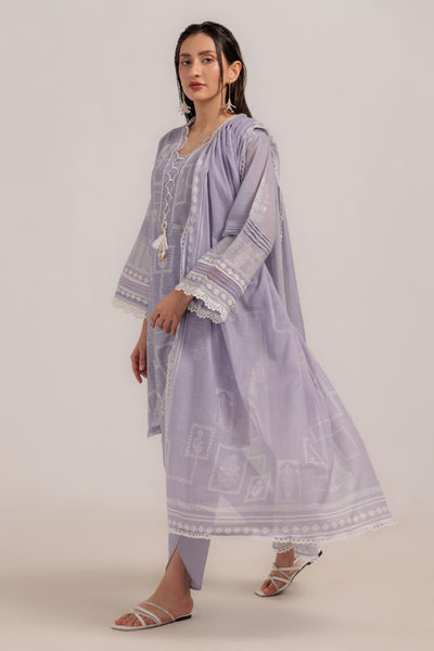 Bonanza Satrangi | Purple Cambric 3 Piece (WS6243P33) -  Bonanza Satrangi Ready To Wear - Original Designer Dress - House of Maryam