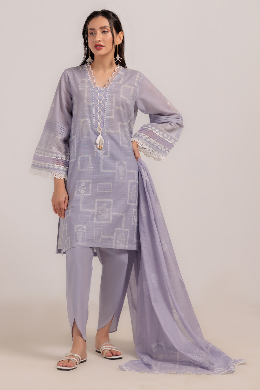 Bonanza Satrangi | Purple Cambric 3 Piece (WS6243P33) -  Bonanza Satrangi Ready To Wear - Original Designer Dress - House of Maryam