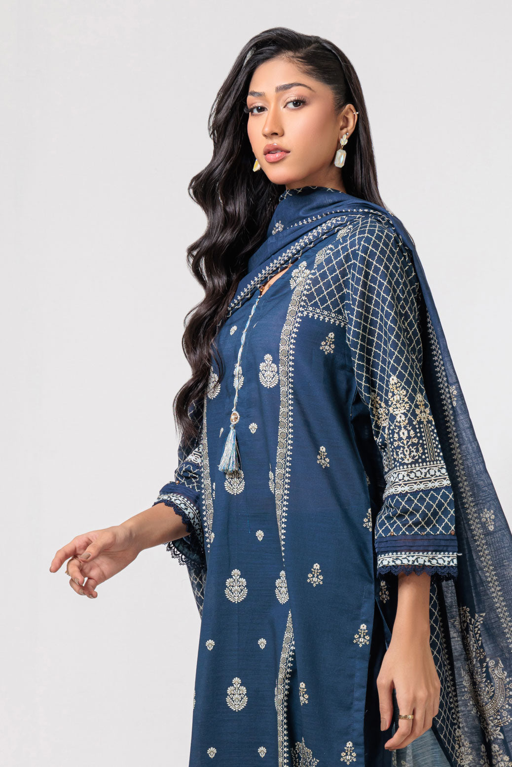 Bonanza Satrangi | Blue Cambric 3 Piece (WS6243P37) -  Bonanza Satrangi Ready To Wear - Original Designer Dress - House of Maryam