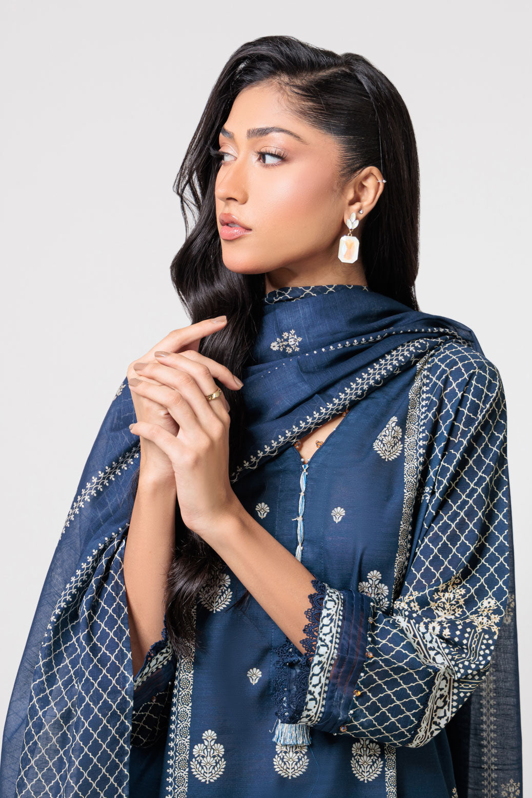 Bonanza Satrangi | Blue Cambric 3 Piece (WS6243P37) -  Bonanza Satrangi Ready To Wear - Original Designer Dress - House of Maryam