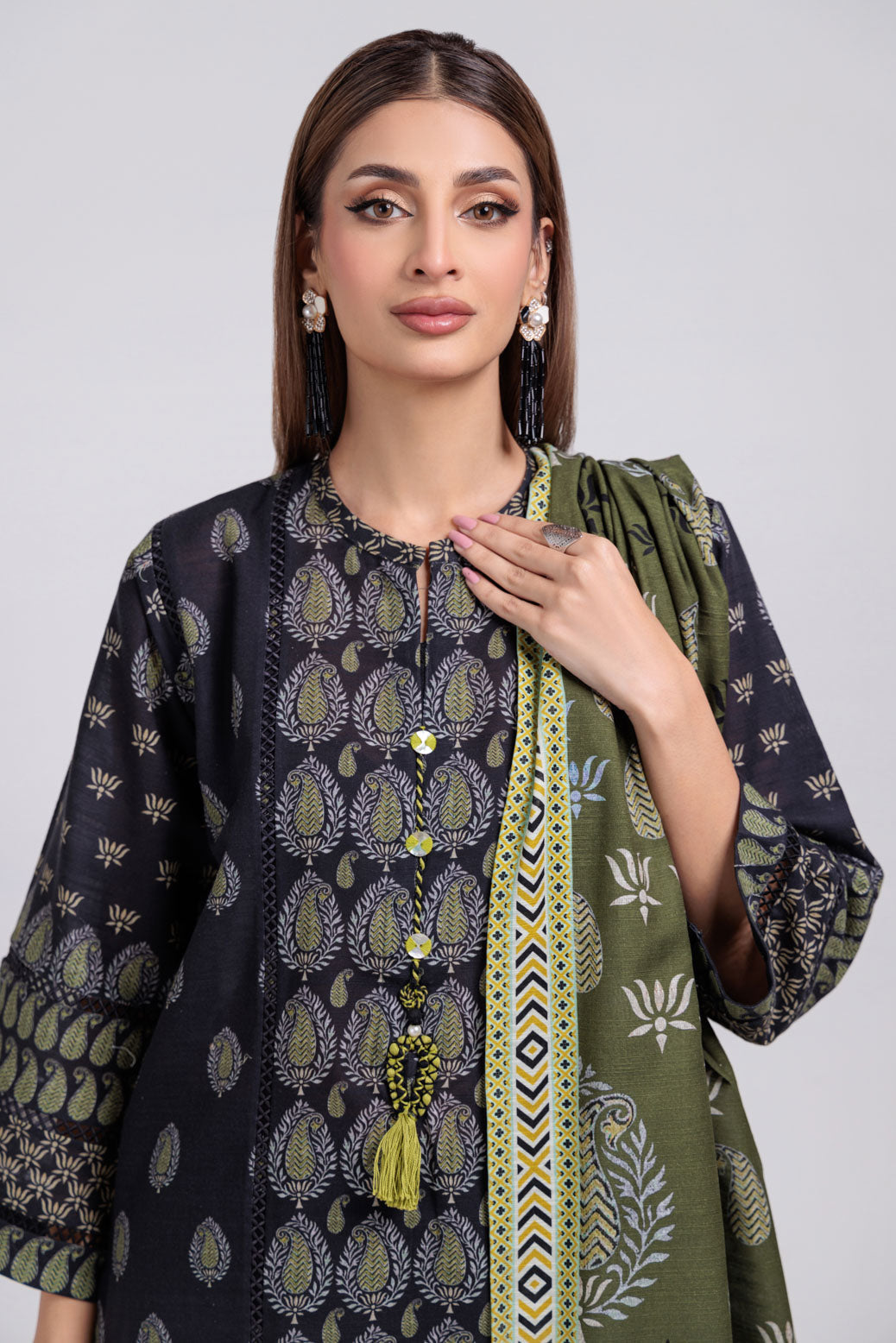 Bonanza Satrangi | Black Khaddar 3 Piece (WS6243P45) -  Bonanza Satrangi Ready To Wear - Original Designer Dress - House of Maryam