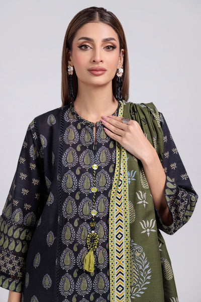 Bonanza Satrangi | Black Khaddar 3 Piece (WS6243P45) -  Bonanza Satrangi Ready To Wear - Original Designer Dress - House of Maryam