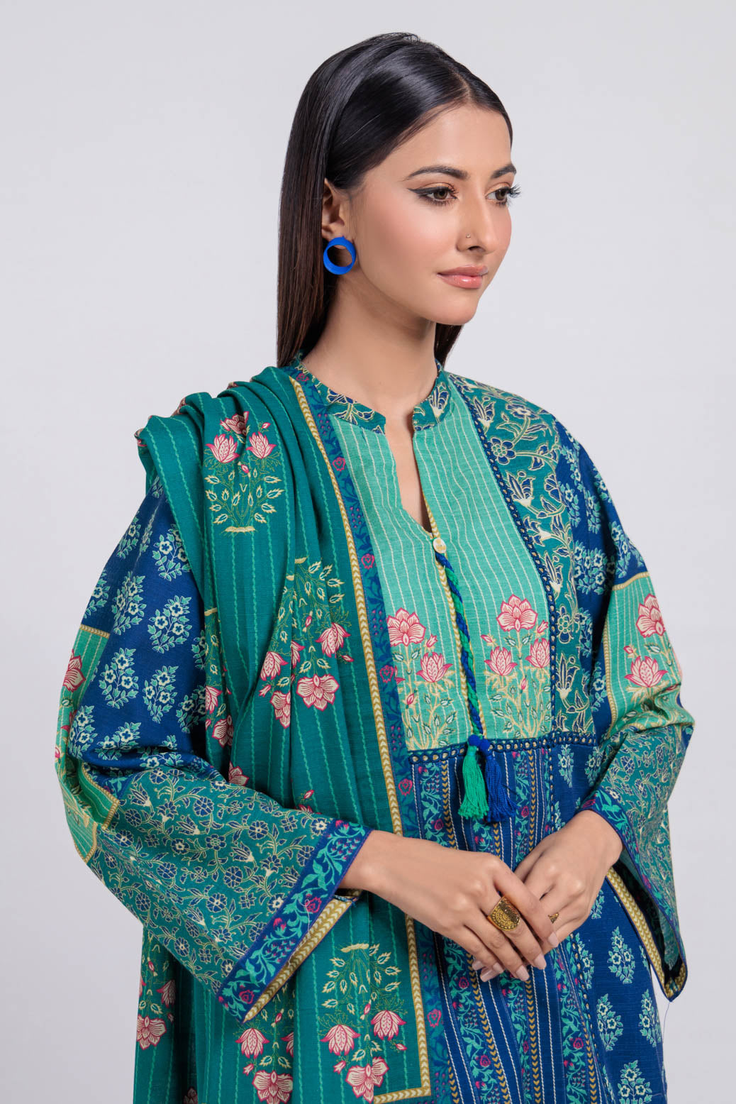 Bonanza Satrangi | Blue Khaddar 3 Piece (WS6243P47) -  Bonanza Satrangi Ready To Wear - Original Designer Dress - House of Maryam