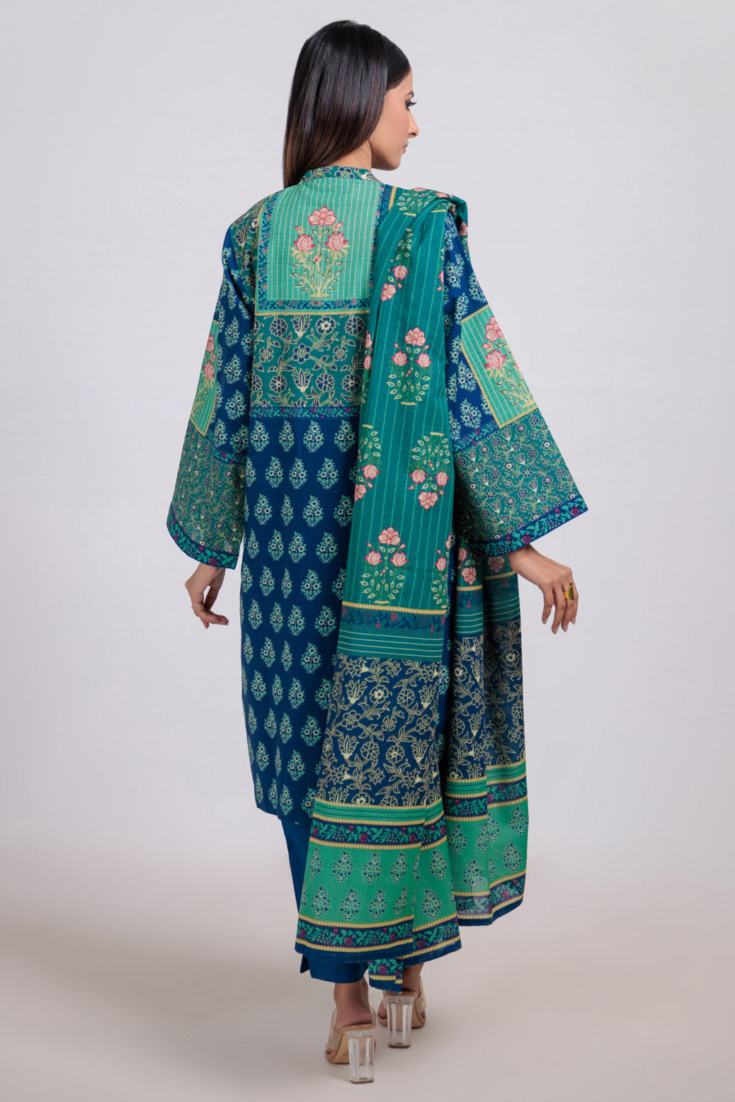 Bonanza Satrangi | Blue Khaddar 3 Piece (WS6243P47) -  Bonanza Satrangi Ready To Wear - Original Designer Dress - House of Maryam